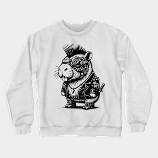 Gothic Punk Capybara Crewneck Sweatshirt